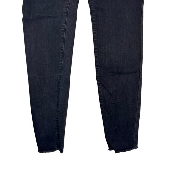 Wild Fable Black Lace Up Skinny Jeans Raw Hem Goth Punk Emo Metal Grunge Size 8 - Picture 7 of 9